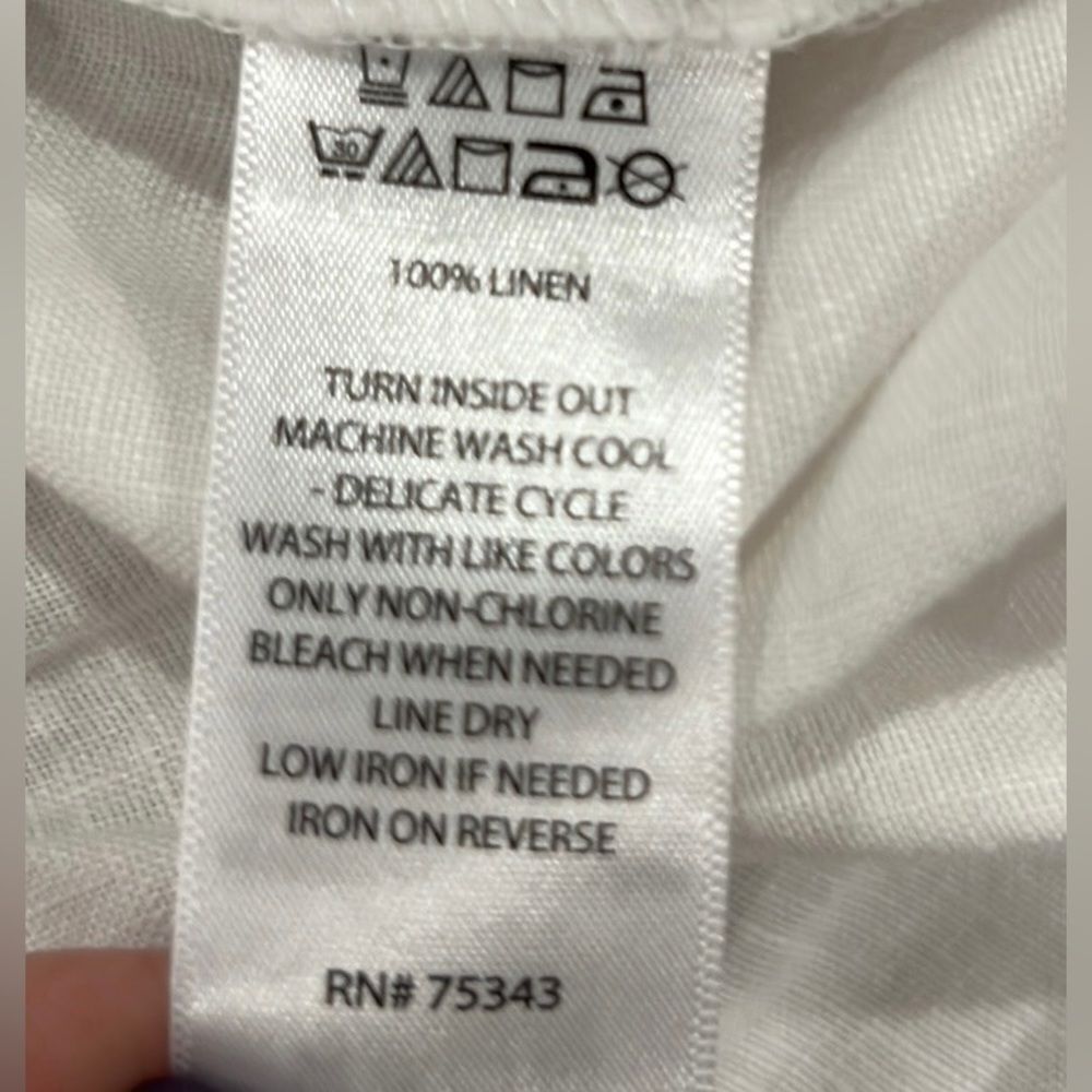 TAHARI white linen pull on shorts size women’s 3X - Picture 7 of 7